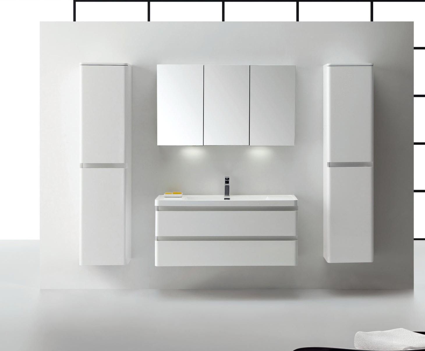 Комплект мебели с раковиной belbagno lavanderia 120 bianco lucido